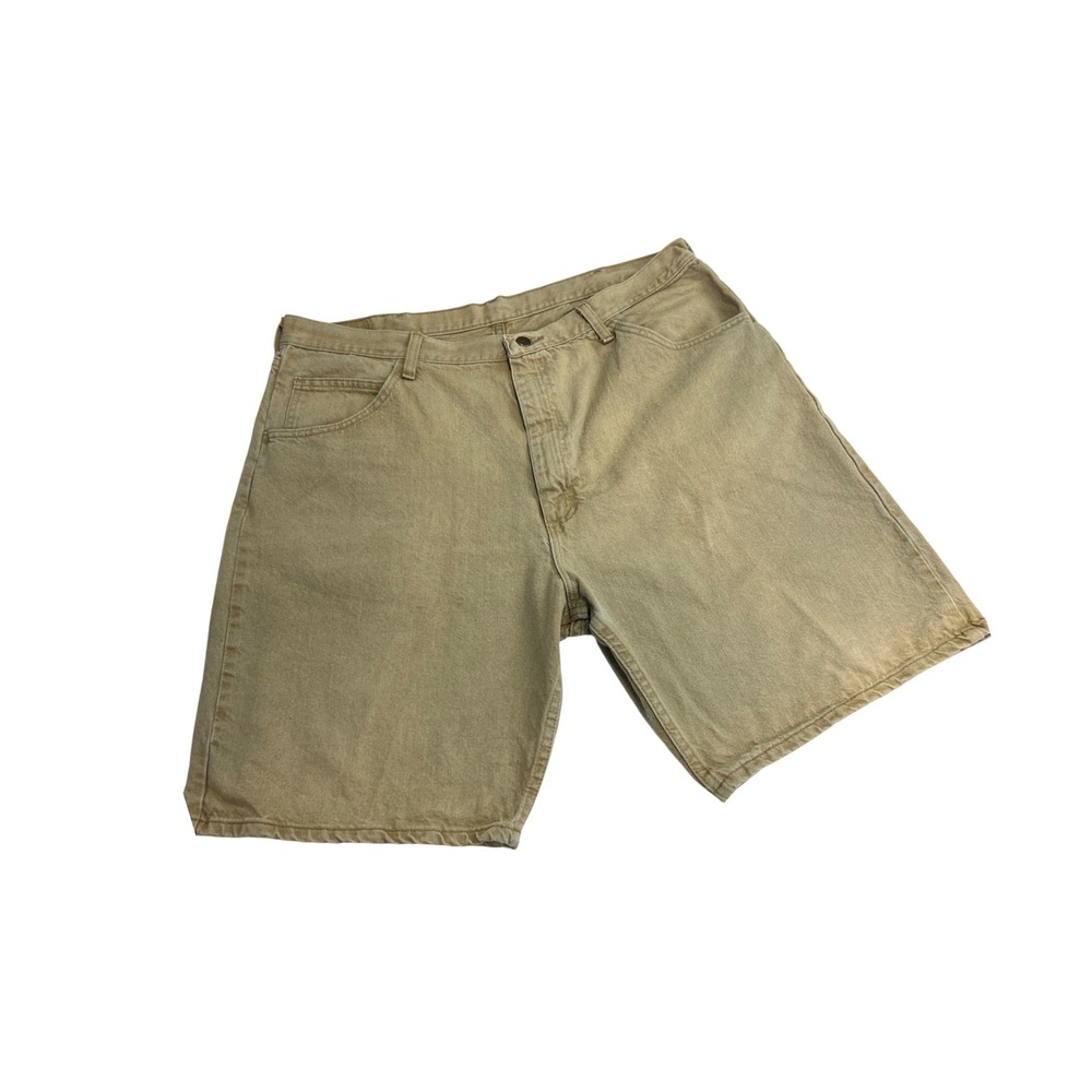 Wrangler Relaxed Fit Shorts Mens 40 Khaki Tan 606W1KH Denim Workwear Cotton B39